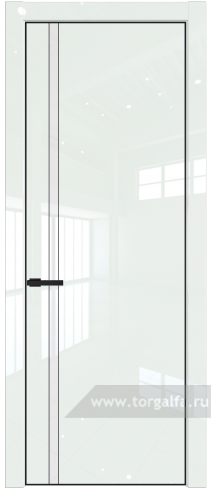 Дверь со стеклом ProfilDoors 21LA Лак классик с профилем Черный матовый RAL9005 ( ДаркВайт люкс)