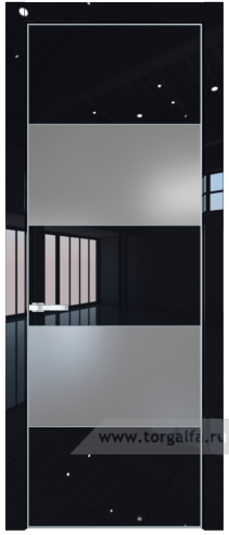 Дверь со стеклом ProfilDoors 22LA Lacobel Серебряный лак с профилем Серебро (Черный люкс)