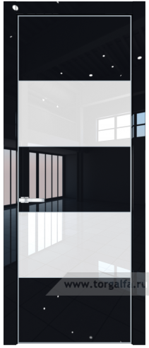 Дверь со стеклом ProfilDoors 22LA Лак классик с профилем Серебро (Черный люкс)