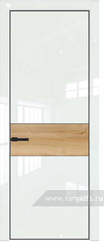 Глухая дверь ProfilDoors 17LA вставка Дуб Карамель с профилем Черный матовый RAL9005 ( ДаркВайт люкс)