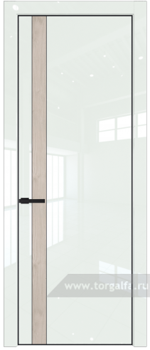 Глухая дверь ProfilDoors 18LA вставка Каштан светлый с профилем Черный матовый RAL9005 ( ДаркВайт люкс)