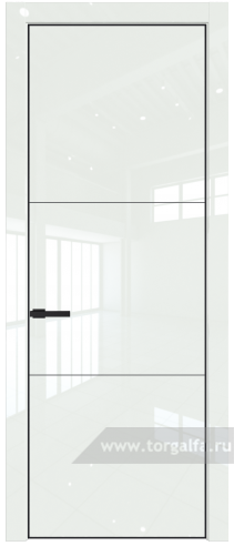 Глухая дверь ProfilDoors 13LA с профилем Черный матовый RAL9005 ( ДаркВайт люкс)
