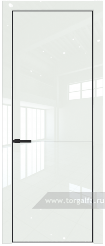Глухая дверь ProfilDoors 16LA с профилем Черный матовый RAL9005 ( ДаркВайт люкс)