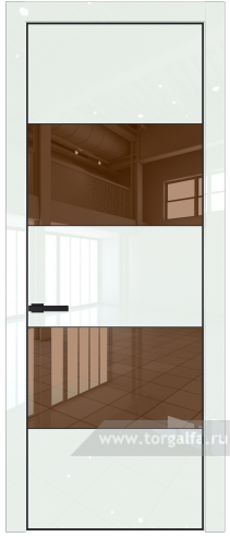 Дверь со стеклом ProfilDoors 22LA Зеркало Bronza с профилем Черный матовый RAL9005 ( ДаркВайт люкс)