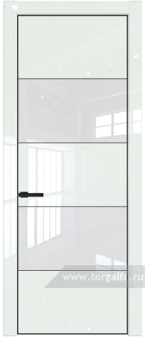Дверь со стеклом ProfilDoors 22LA Лак классик с профилем Черный матовый RAL9005 ( ДаркВайт люкс)