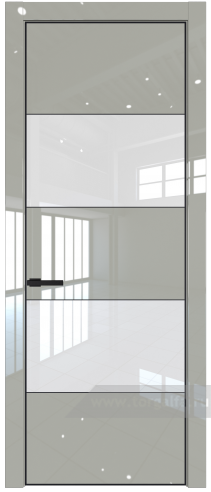Дверь со стеклом ProfilDoors 22LA Лак классик с профилем Черный матовый RAL9005 (Галька люкс)
