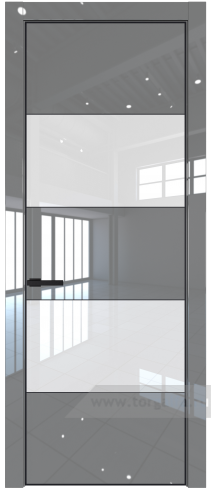 Дверь со стеклом ProfilDoors 22LA Лак классик с профилем Черный матовый RAL9005 (Грей люкс)