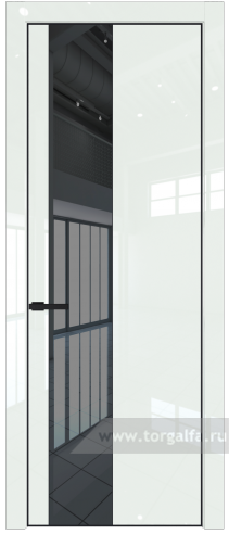 Дверь со стеклом ProfilDoors 19LA Зеркало Grey с профилем Черный матовый RAL9005 ( ДаркВайт люкс)