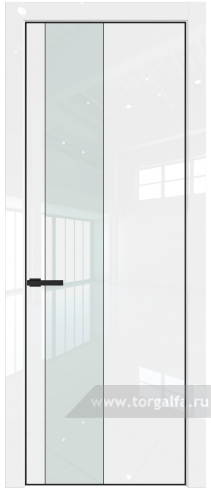 Дверь со стеклом ProfilDoors 19LA Lacobel Белый лак с профилем Черный матовый RAL9005 (Белый люкс)