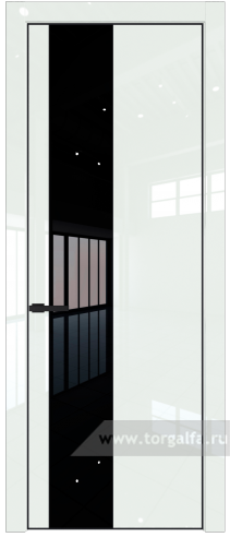 Дверь со стеклом ProfilDoors 19LA Lacobel Черный лак с профилем Черный матовый RAL9005 ( ДаркВайт люкс)