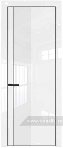 Дверь со стеклом ProfilDoors 19LA Лак классик с профилем Черный матовый RAL9005 (Белый люкс)