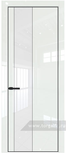 Дверь со стеклом ProfilDoors 19LA Лак классик с профилем Черный матовый RAL9005 ( ДаркВайт люкс)