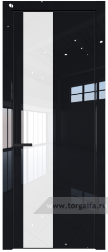 Дверь со стеклом ProfilDoors 19LA Лак классик с профилем Черный матовый RAL9005 (Черный люкс)