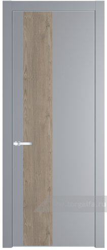 Глухая дверь ProfilDoors 19PA вставка Каштан темный с профилем Серебро (Смоки (RAL 870-02))