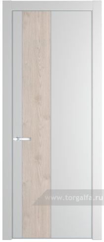 Глухая дверь ProfilDoors 19PA вставка Каштан светлый с профилем Серебро (Крем Вайт (RAL 120-02))