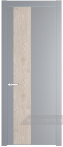 Глухая дверь ProfilDoors 19PA вставка Каштан светлый с профилем Серебро (Смоки (RAL 870-02))