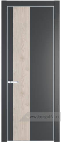 Глухая дверь ProfilDoors 19PA вставка Каштан светлый с профилем Серебро (Графит (Pantone 425С))