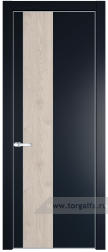 Глухая дверь ProfilDoors 19PA вставка Каштан светлый с профилем Серебро (Нэви Блу (RAL 7016))