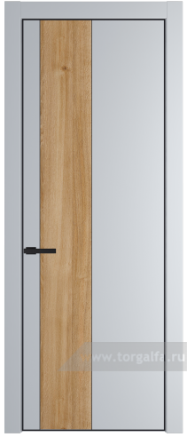 Глухая дверь ProfilDoors 19PA вставка Дуб Карамель с профилем Черный матовый RAL9005 (Лайт Грей (RAL 870-01))