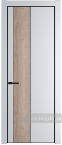 Глухая дверь ProfilDoors 19PA вставка Дуб Сонома с профилем Черный матовый RAL9005 (Вайт (RAL 110 96 02))