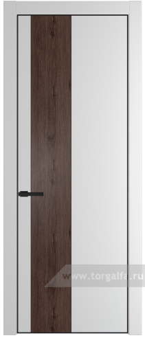 Глухая дверь ProfilDoors 19PA вставка Дуб Тобакко с профилем Черный матовый RAL9005 (Крем Вайт (RAL 120-02))