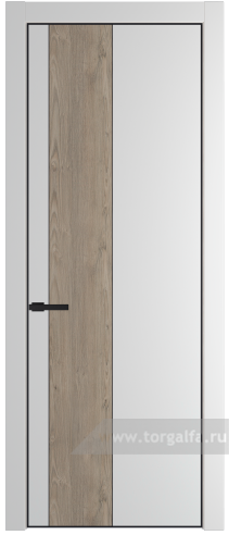 Глухая дверь ProfilDoors 19PA вставка Каштан темный с профилем Черный матовый RAL9005 (Крем Вайт (RAL 120-02))