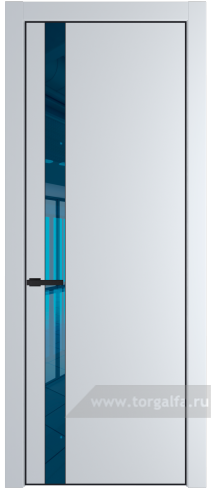 Дверь со стеклом ProfilDoors 18PA Зеркало Blue с профилем Черный матовый RAL9005 (Вайт (RAL 110 96 02))