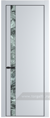 Дверь со стеклом ProfilDoors 18PA Атриум серебро с профилем Черный матовый RAL9005 (Вайт (RAL 110 96 02))