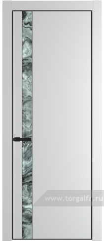 Дверь со стеклом ProfilDoors 18PA Атриум серебро с профилем Черный матовый RAL9005 (Крем Вайт (RAL 120-02))