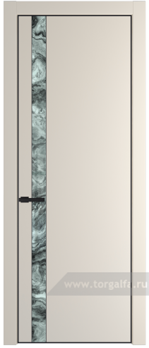 Дверь со стеклом ProfilDoors 18PA Атриум серебро с профилем Черный матовый RAL9005 (Кремовая Магнолия (RAL 120-04))