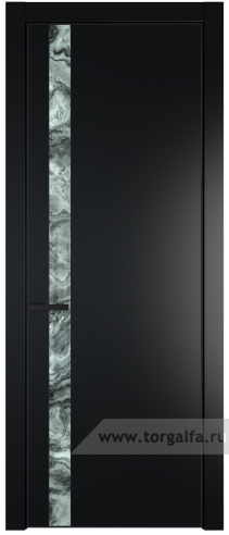 Дверь со стеклом ProfilDoors 18PA Атриум серебро с профилем Черный матовый RAL9005 (Блэк)