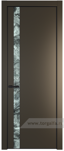 Дверь со стеклом ProfilDoors 18PA Атриум серебро с профилем Черный матовый RAL9005 (Перламутр бронза)