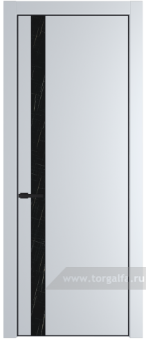 Дверь со стеклом ProfilDoors 18PA Неро мрамор с профилем Черный матовый RAL9005 (Вайт (RAL 110 96 02))