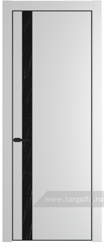 Дверь со стеклом ProfilDoors 18PA Неро мрамор с профилем Черный матовый RAL9005 (Крем Вайт (RAL 120-02))