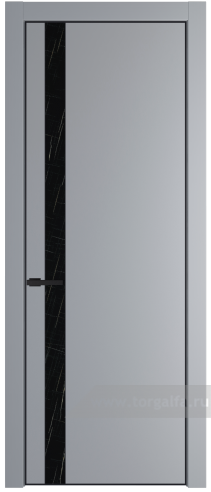 Дверь со стеклом ProfilDoors 18PA Неро мрамор с профилем Черный матовый RAL9005 (Смоки (RAL 870-02))
