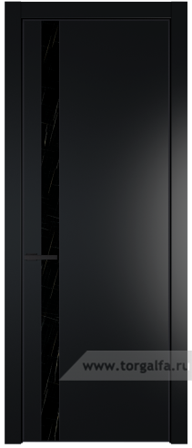 Дверь со стеклом ProfilDoors 18PA Неро мрамор с профилем Черный матовый RAL9005 (Блэк)