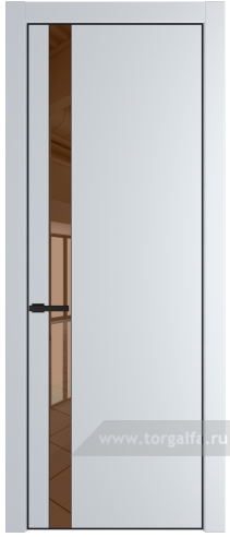 Дверь со стеклом ProfilDoors 18PA Зеркало Bronza с профилем Черный матовый RAL9005 (Вайт (RAL 110 96 02))