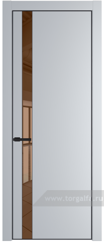 Дверь со стеклом ProfilDoors 18PA Зеркало Bronza с профилем Черный матовый RAL9005 (Лайт Грей (RAL 870-01))