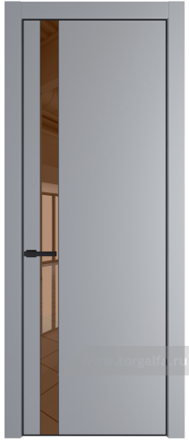 Дверь со стеклом ProfilDoors 18PA Зеркало Bronza с профилем Черный матовый RAL9005 (Смоки (RAL 870-02))
