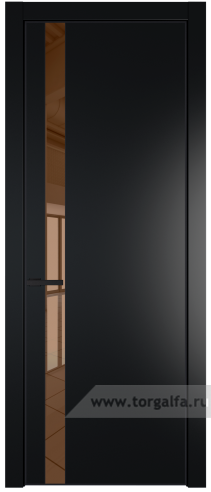Дверь со стеклом ProfilDoors 18PA Зеркало Bronza с профилем Черный матовый RAL9005 (Блэк)