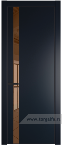Дверь со стеклом ProfilDoors 18PA Зеркало Bronza с профилем Черный матовый RAL9005 (Нэви Блу (RAL 7016))