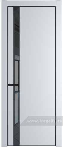 Дверь со стеклом ProfilDoors 18PA Зеркало Grey с профилем Черный матовый RAL9005 (Вайт (RAL 110 96 02))