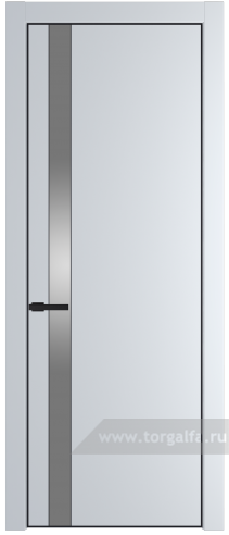 Дверь со стеклом ProfilDoors 18PA Lacobel Серебряный лак с профилем Черный матовый RAL9005 (Вайт (RAL 110 96 02))
