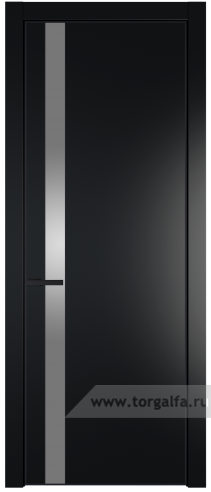 Дверь со стеклом ProfilDoors 18PA Lacobel Серебряный лак с профилем Черный матовый RAL9005 (Блэк)