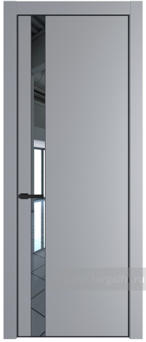Дверь со стеклом ProfilDoors 18PA Зеркало с профилем Черный матовый RAL9005 (Смоки (RAL 870-02))