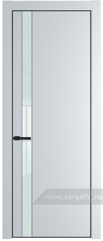 Дверь со стеклом ProfilDoors 18PA Lacobel Белый лак с профилем Черный матовый RAL9005 (Вайт (RAL 110 96 02))