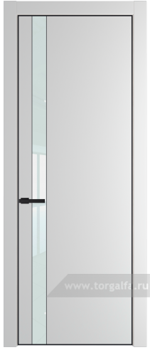 Дверь со стеклом ProfilDoors 18PA Lacobel Белый лак с профилем Черный матовый RAL9005 (Крем Вайт (RAL 120-02))
