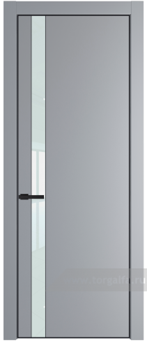 Дверь со стеклом ProfilDoors 18PA Lacobel Белый лак с профилем Черный матовый RAL9005 (Смоки (RAL 870-02))