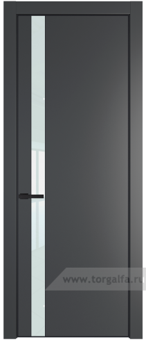 Дверь со стеклом ProfilDoors 18PA Lacobel Белый лак с профилем Черный матовый RAL9005 (Графит (Pantone 425С))