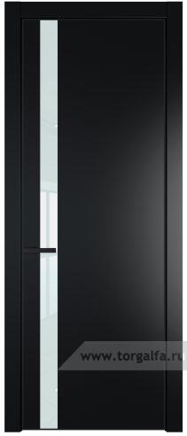 Дверь со стеклом ProfilDoors 18PA Lacobel Белый лак с профилем Черный матовый RAL9005 (Блэк)